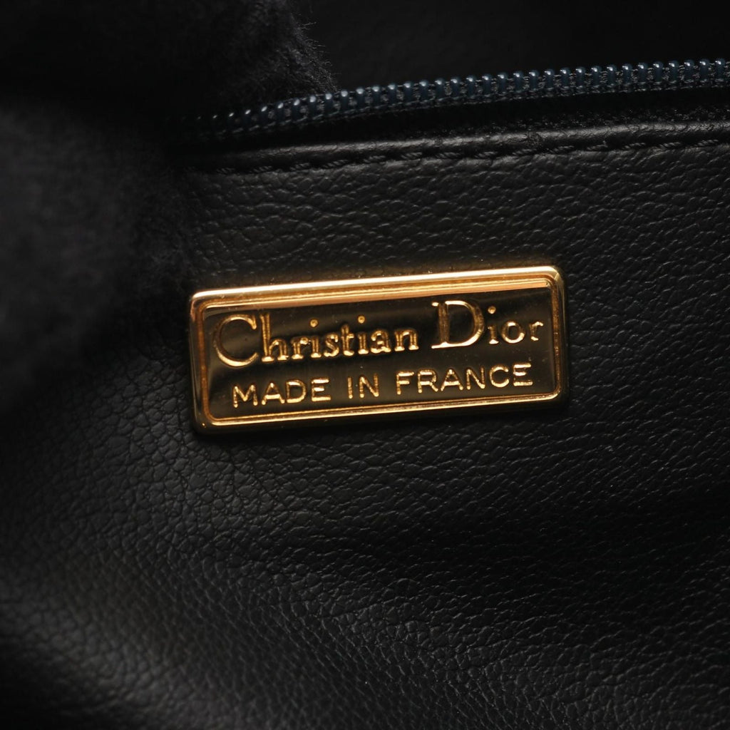Dior Handbag CD 2-Way Black Leather CD Logo Hand