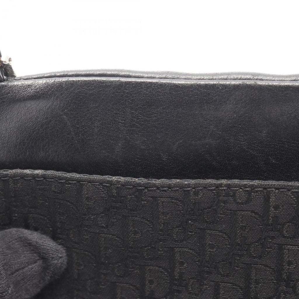 Dior Shoulder Bag Street Chic Trotter Black Canvas Leather
