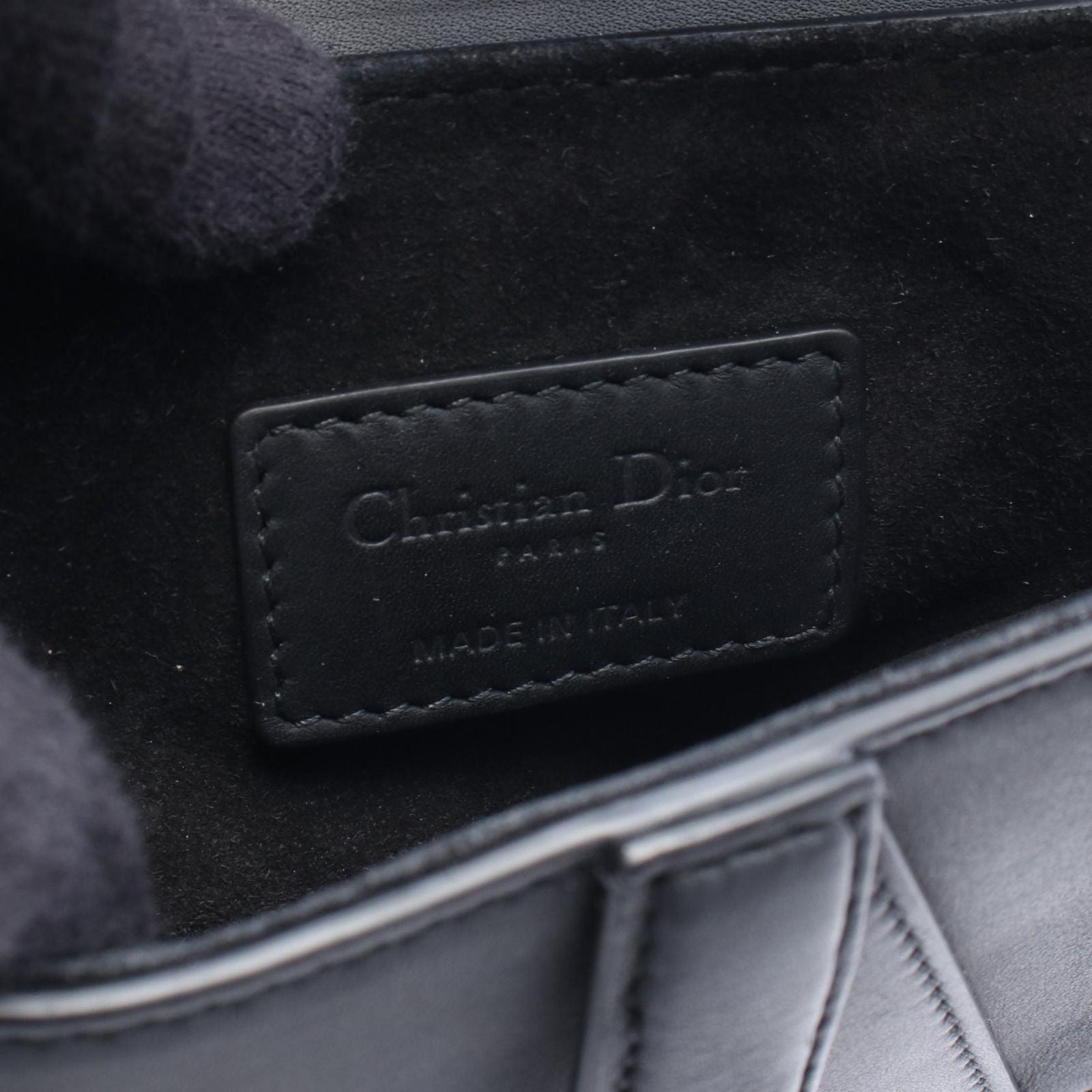 Dior Handbag Saddle Mini Black Leather Bag