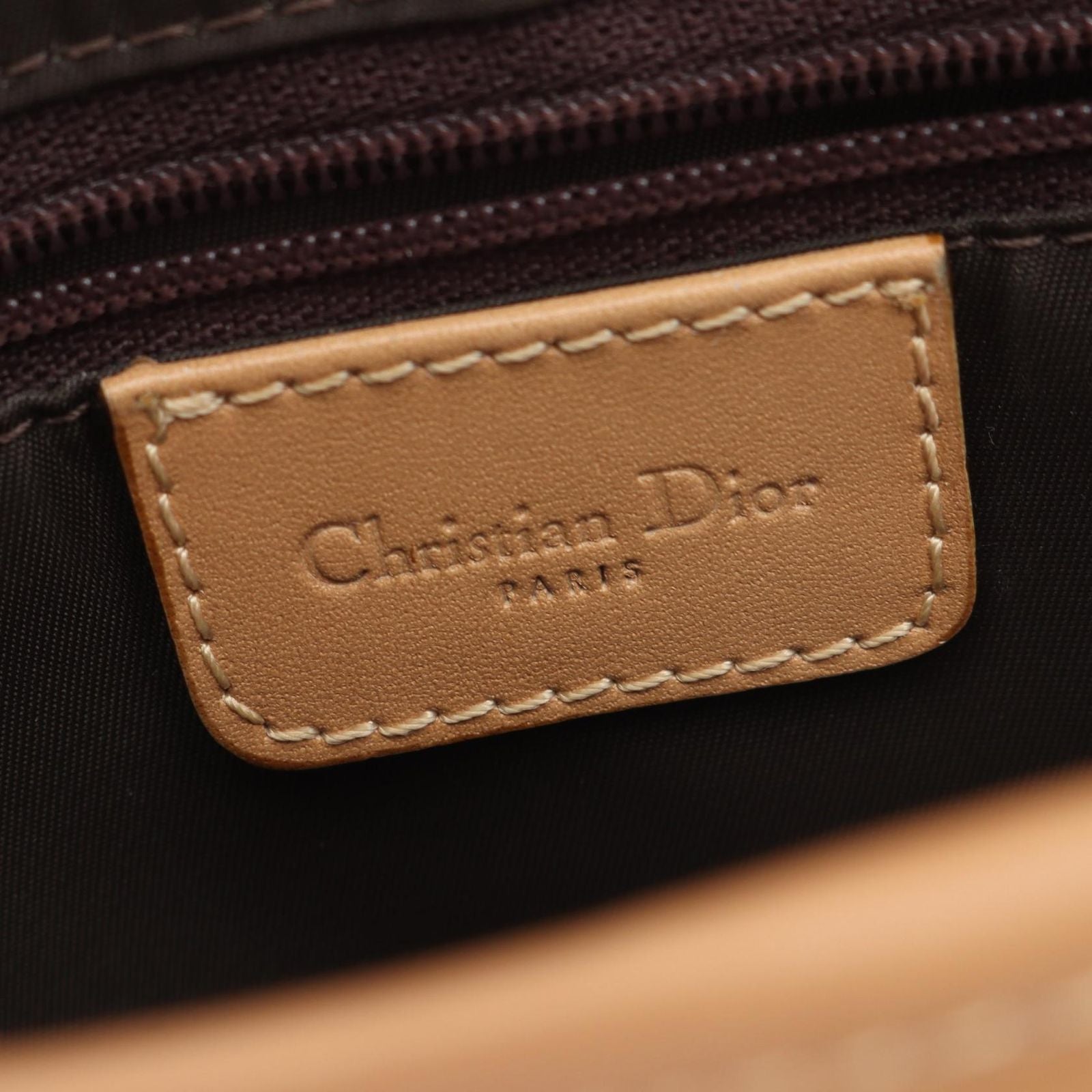 Dior Handbag Saddle Trotter Brown Canvas Leather Bag
