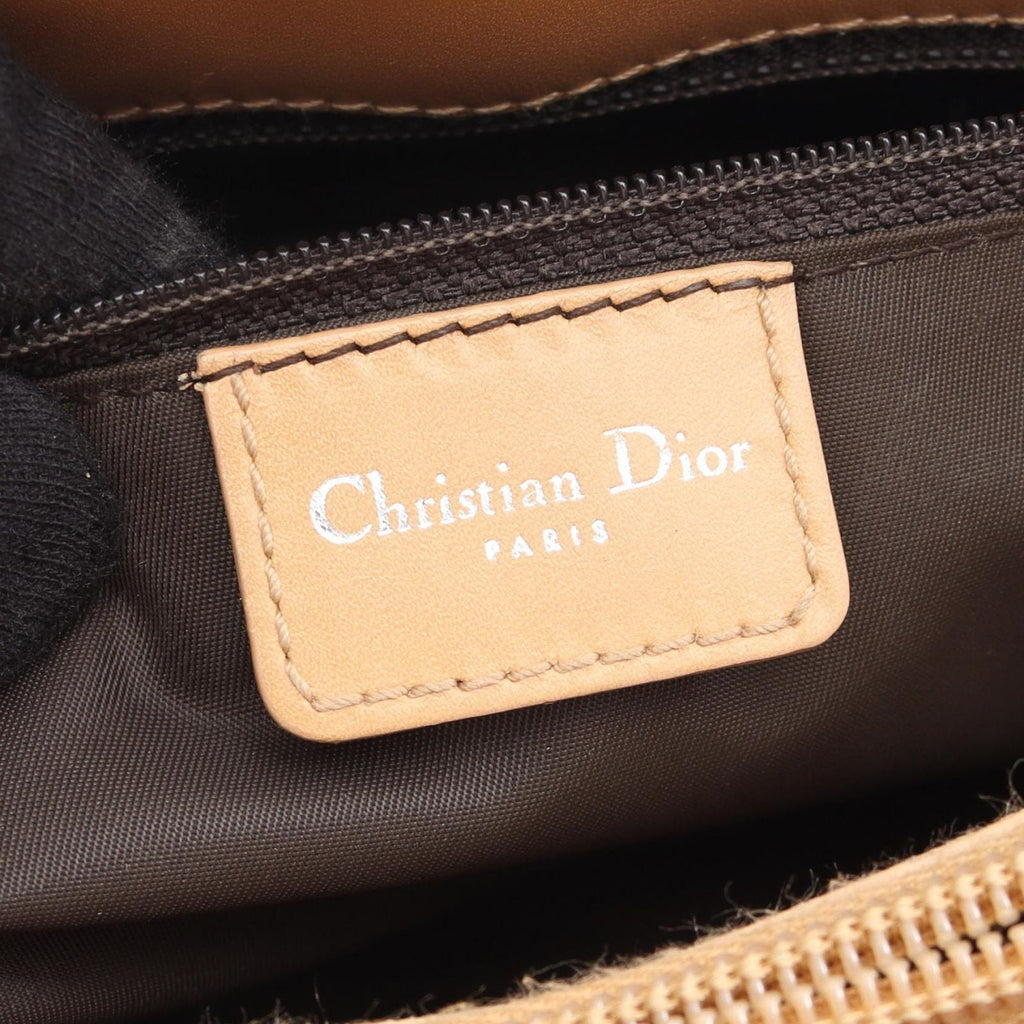 Dior Handbag Trotter Brown Canvas Leather