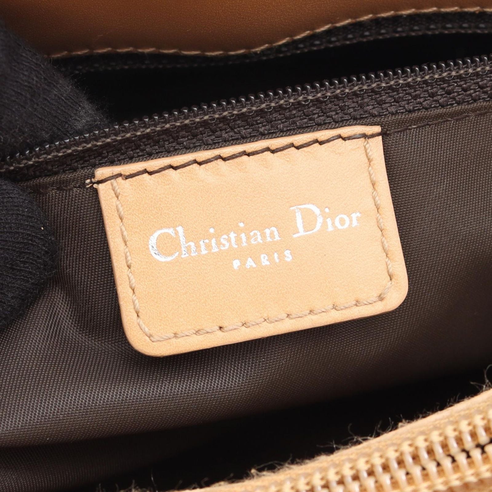 Dior Handbag Trotter Brown Canvas Leather