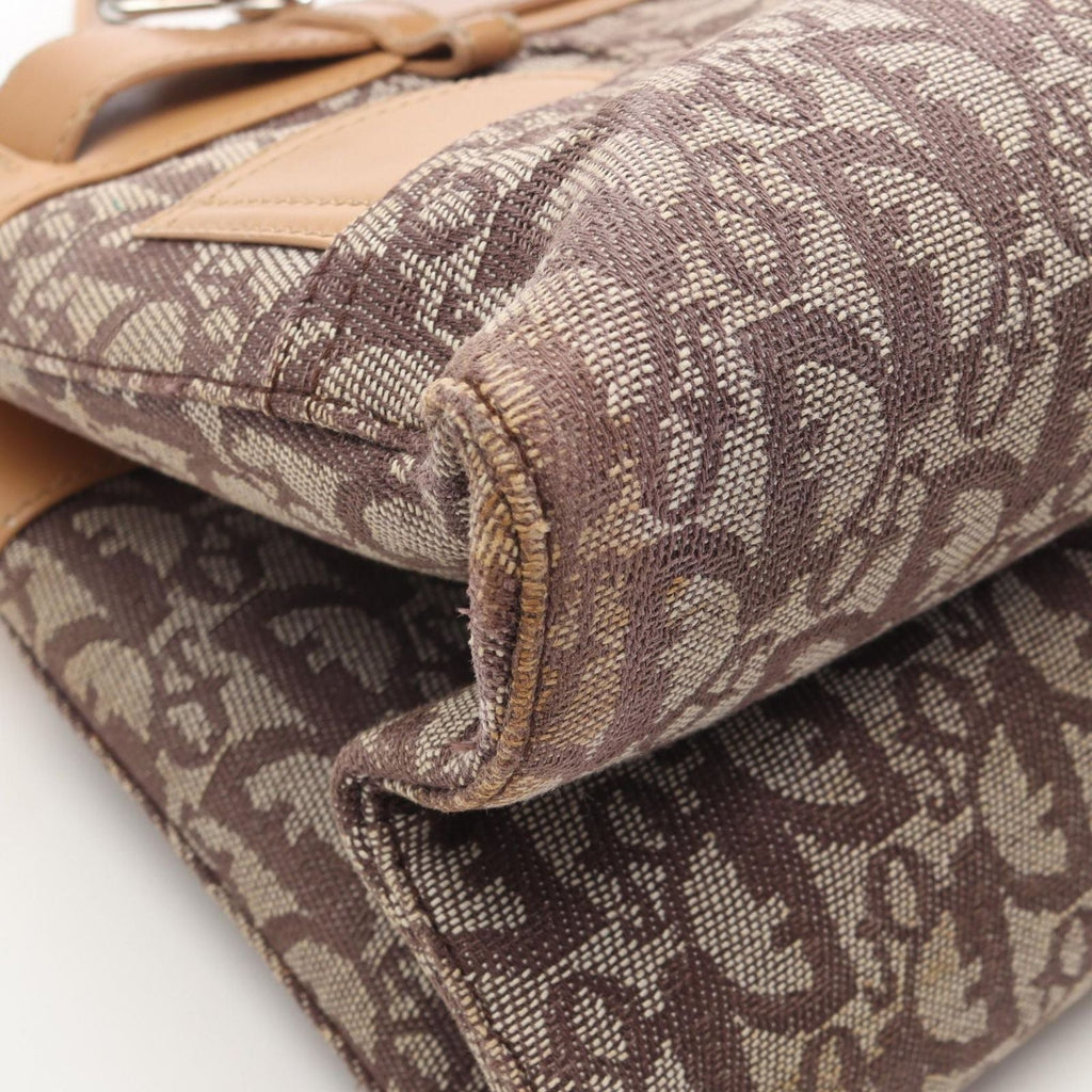 Dior Handbag Trotter Brown Canvas Leather