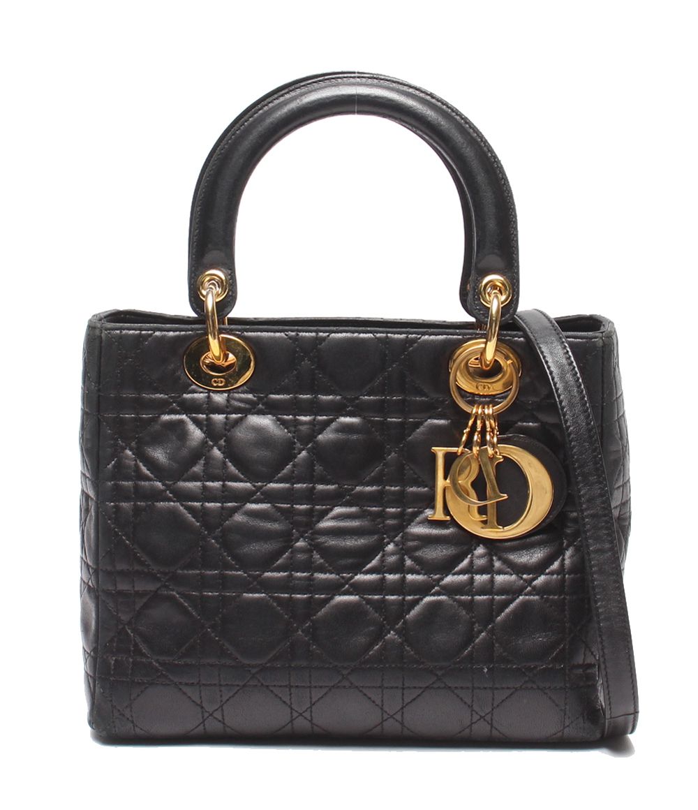 Dior 2-Way Shoulder Bag Dio Cannage LadyChristian