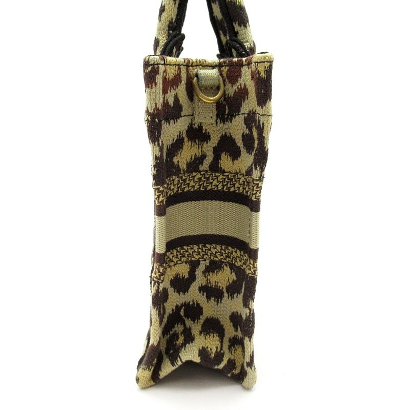 Dior Book Tote Mini Phone Canvas Handbag Leopard