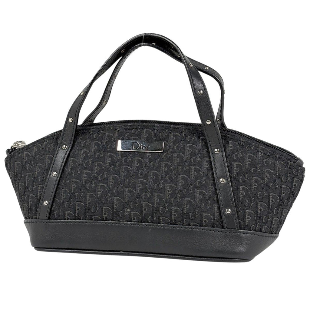 Dior Trotter Pattern Handbag Street Chic Logo Canvas Black