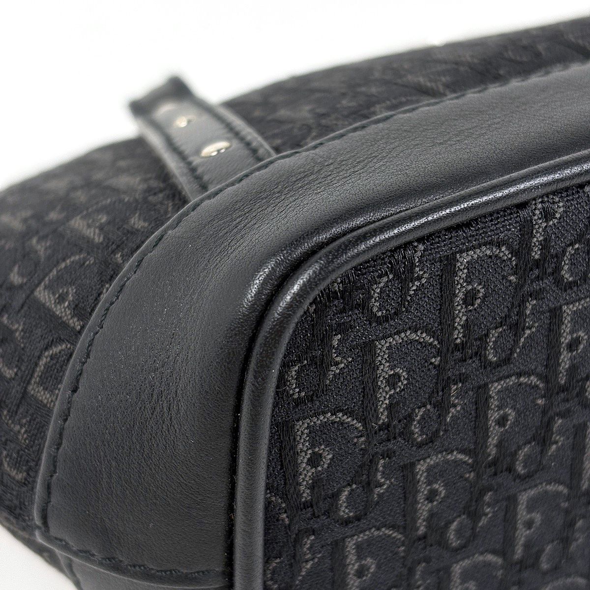 Dior Trotter Pattern Handbag Street Chic Logo Canvas Black