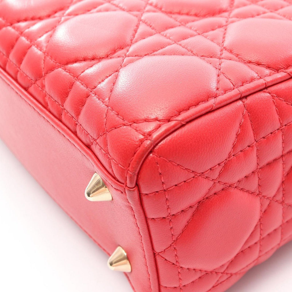 Dior Handbag Lady Dior MY Abcdior Lady Dior Small Cannage 2-Way Red Leather