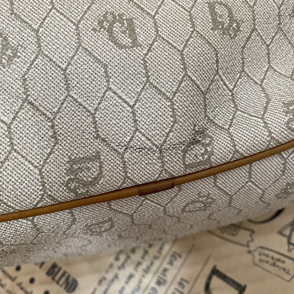 Dior Shoulder Bag Drawstring Honeycomb White