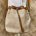 Dior Shoulder Bag Drawstring Honeycomb White