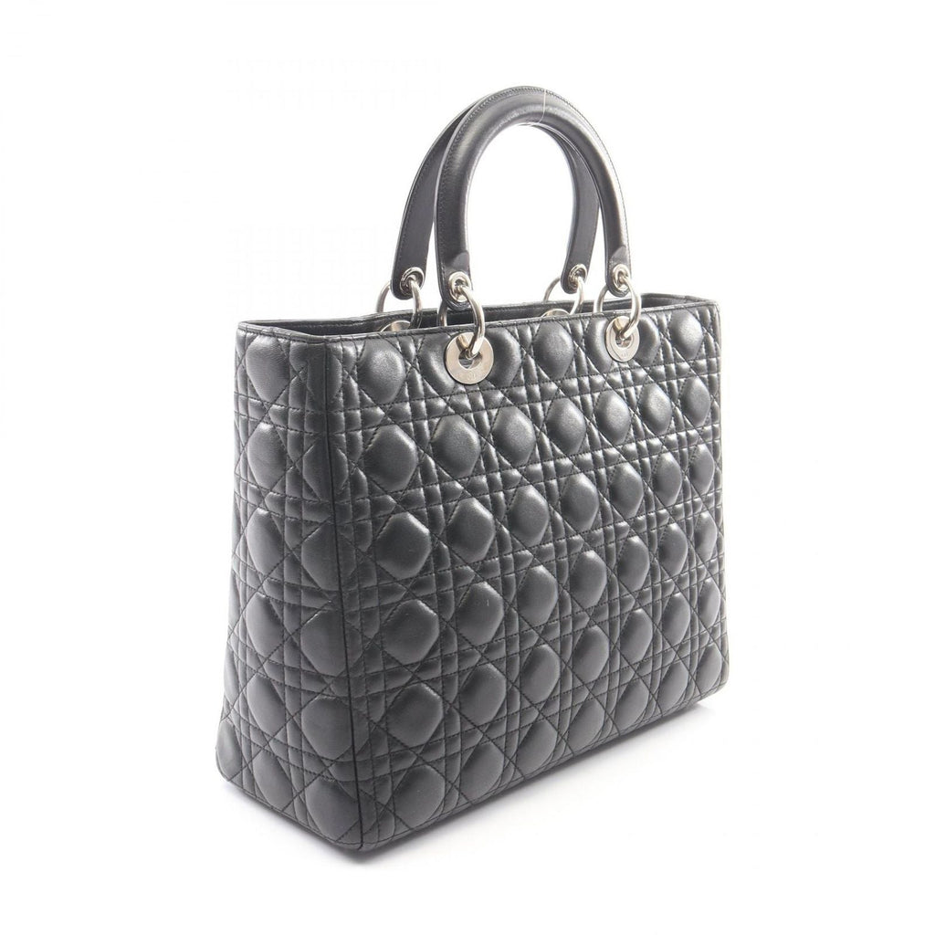 Dior Handbag Lady Dior Large Cannage Black Leather Lady Dior 2-Way Tote