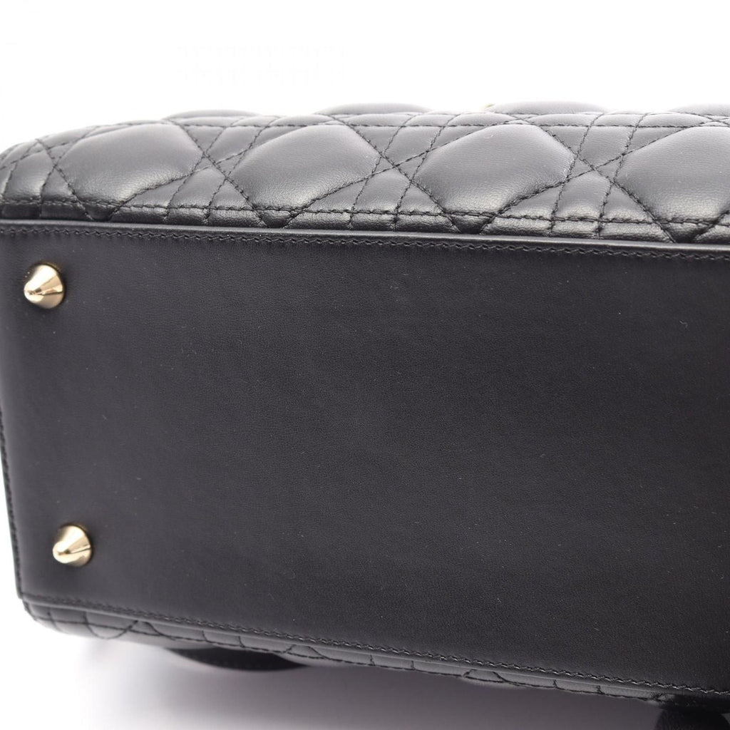 Dior Handbag Lady Dior Cannage 2-Way Black Leather Tote