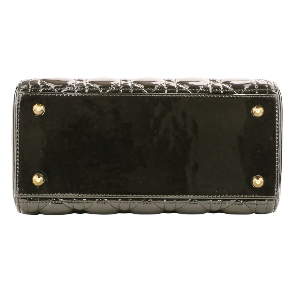 Dior Lady Cannage Patent Handbag Black