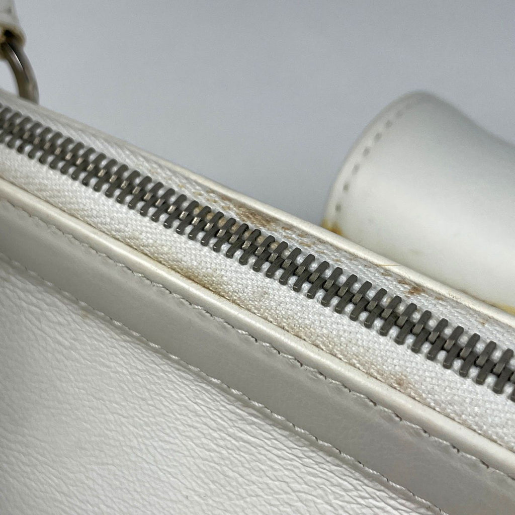 Dior Logo Handbag Flight Line Leather White