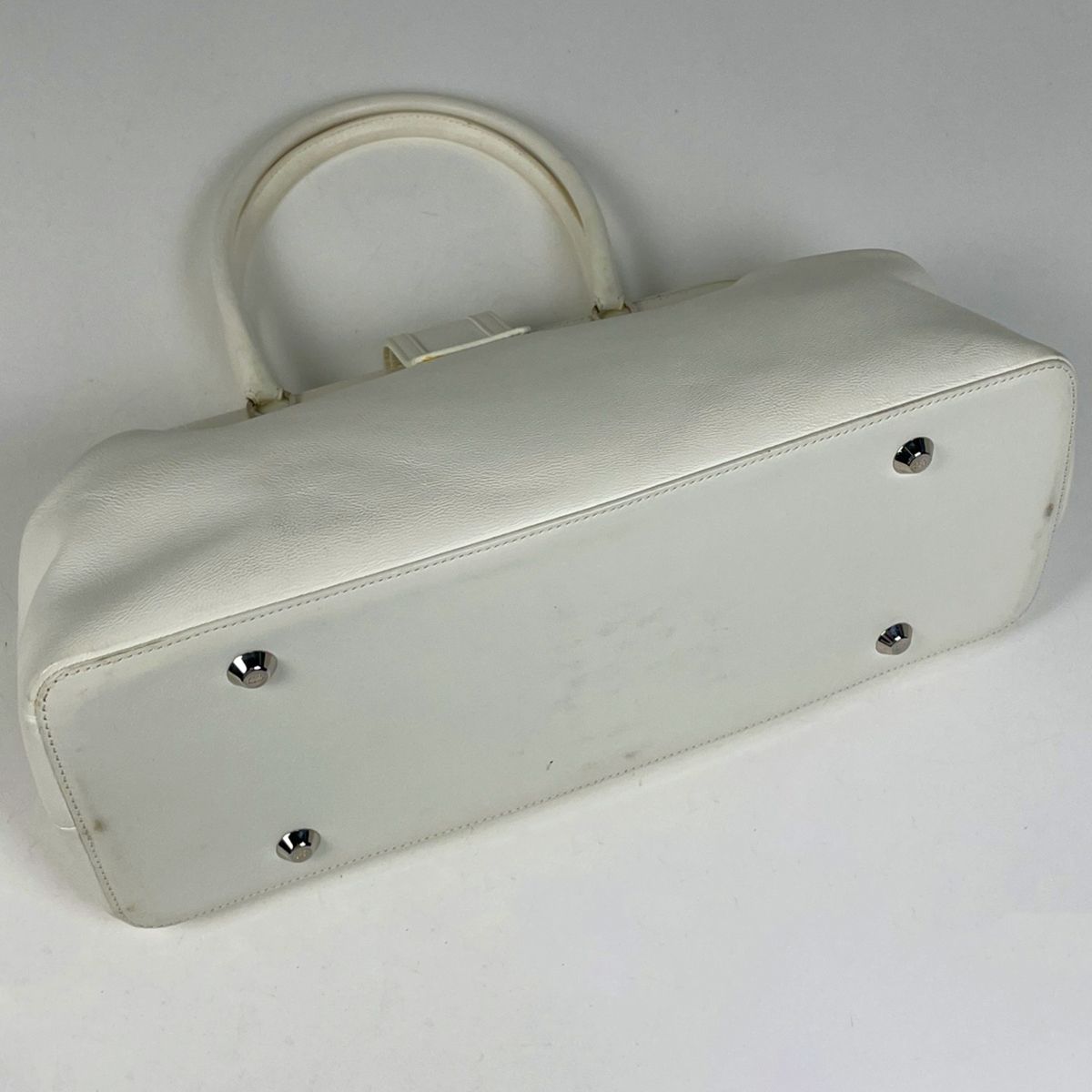 Dior Logo Handbag Flight Line Leather White