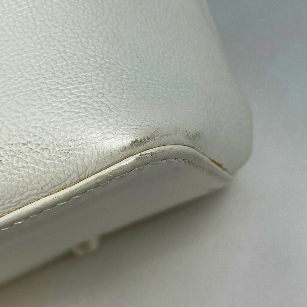 Dior Logo Handbag Flight Line Leather White