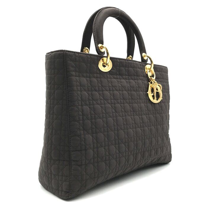 Dior Lady Cannage Nylon Hand Purse Brown