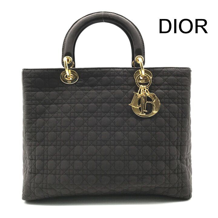 Dior Lady Cannage Nylon Hand Purse Brown