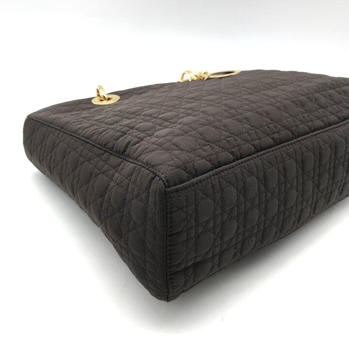 Dior Lady Cannage Nylon Hand Purse Brown