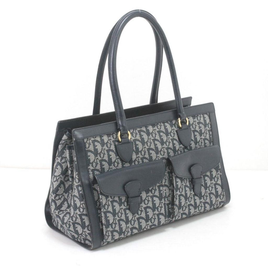 Dior Handbag Trotter Canvas Leather Vintage BO B Navy