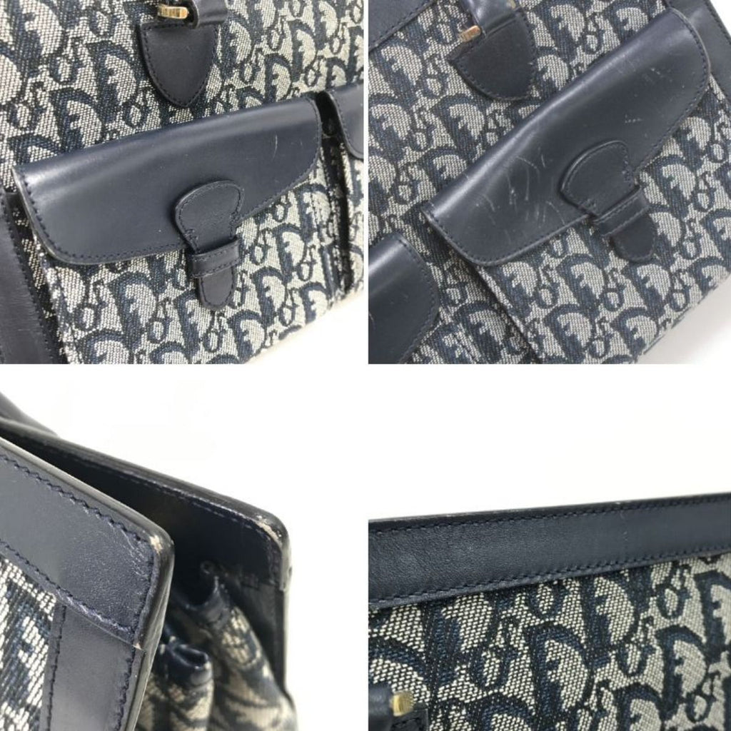 Dior Handbag Trotter Canvas Leather Vintage BO B Navy