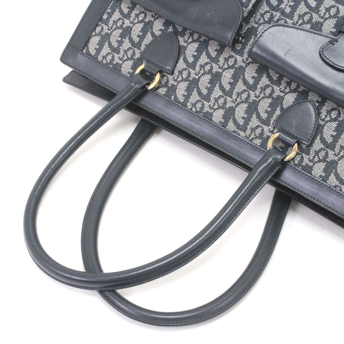 Dior Handbag Trotter Canvas Leather Vintage BO B Navy