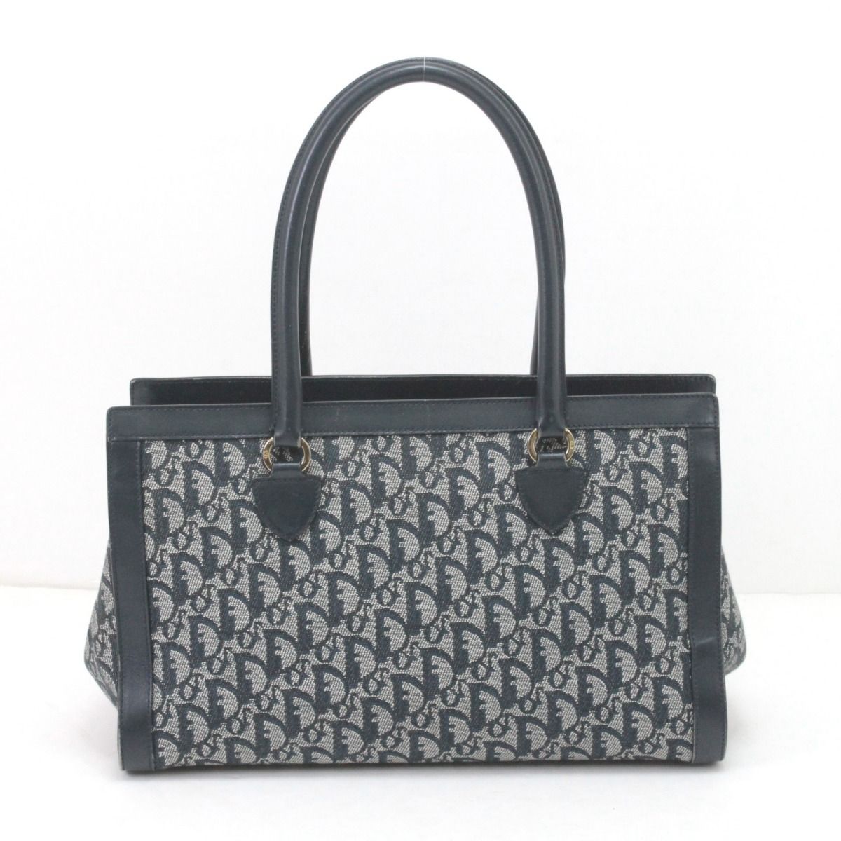 Dior Handbag Trotter Canvas Leather Vintage BO B Navy