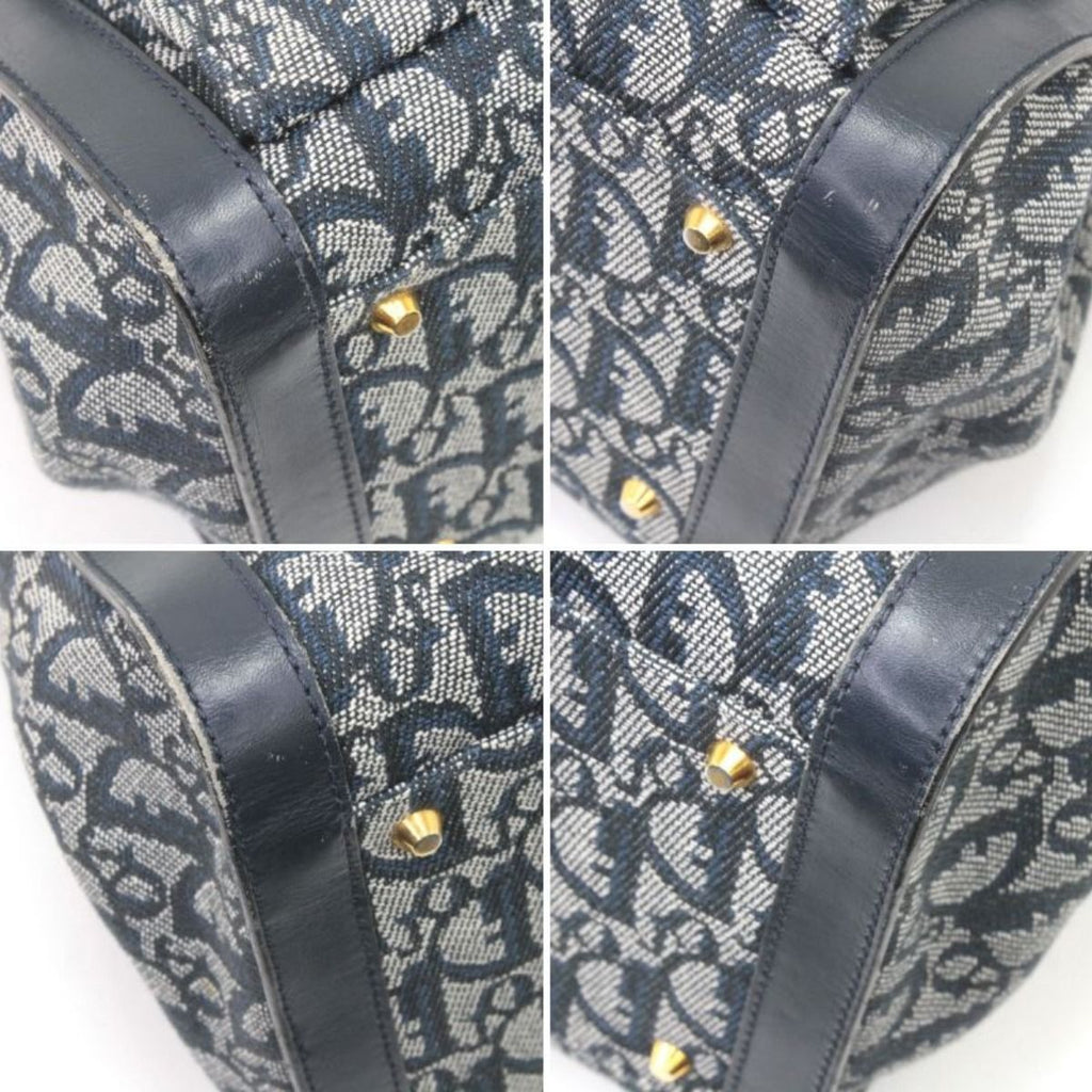 Dior Handbag Trotter Canvas Leather Vintage BO B Navy