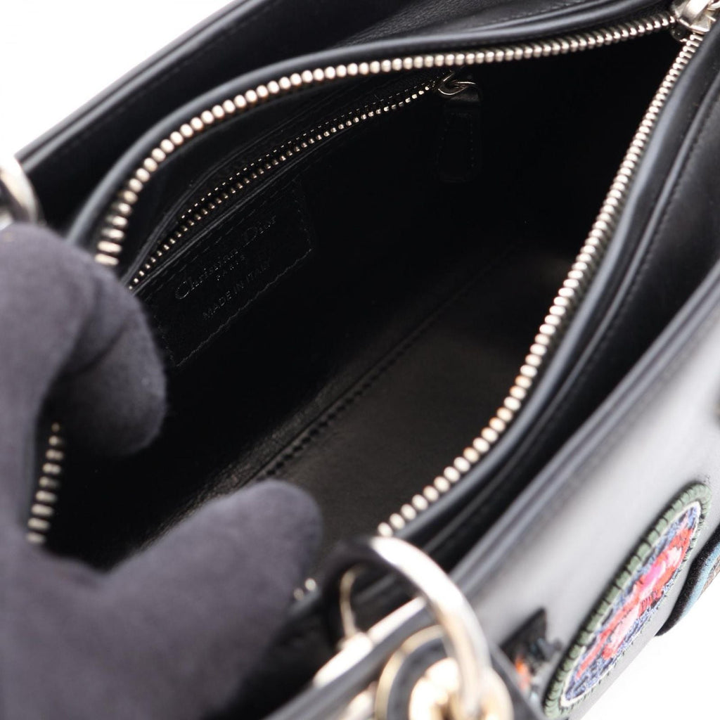 Dior Handbag Lady Dior 2-Way Black Multi Leather Tote