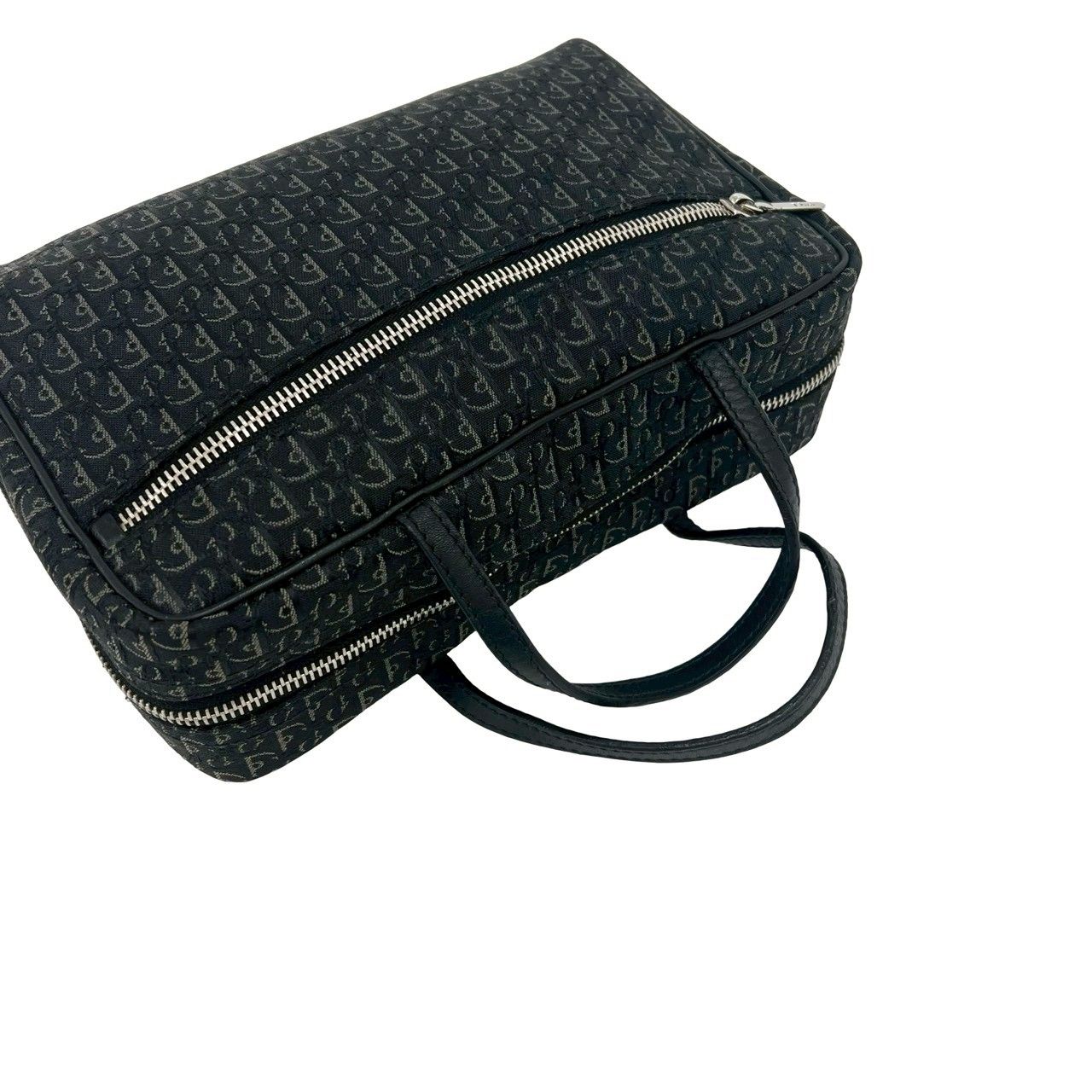 Dior Trotter Canvas Leather Mini Boston Bag Black