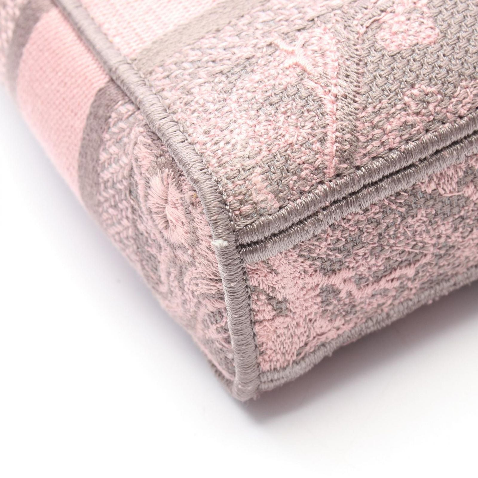 Dior Handbag Lady D-Joy 2-Way Pink Gray Canvas