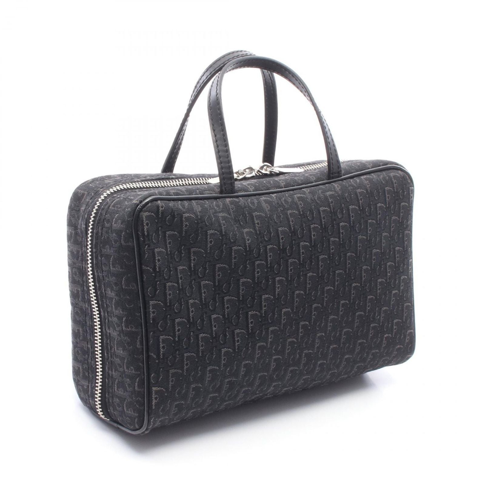 Dior Handbag Street Chic Trotter Black Canvas Leather