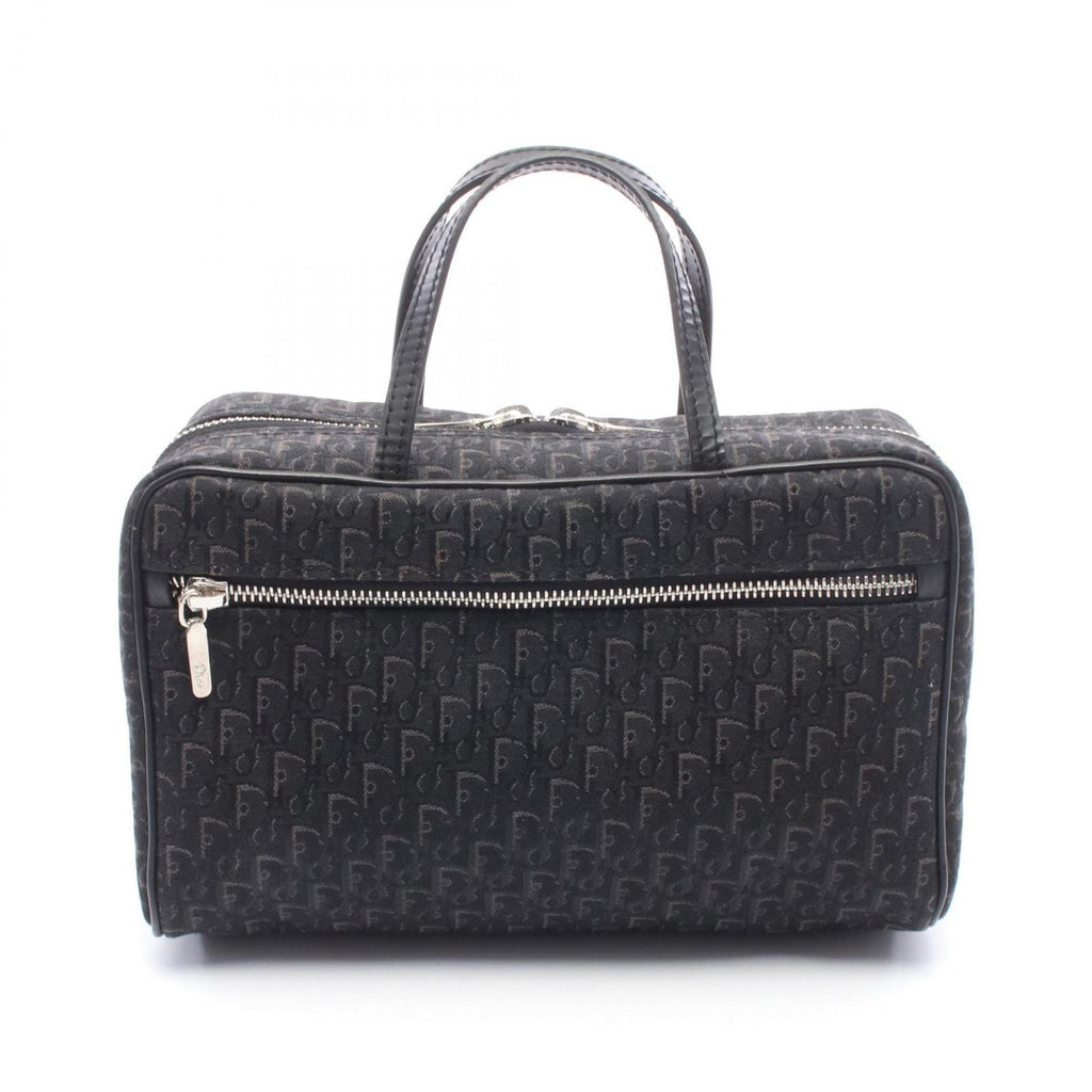 Dior Handbag Street Chic Trotter Black Canvas Leather