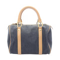 Dior Handbag Mini Boston Blue Denim Leather