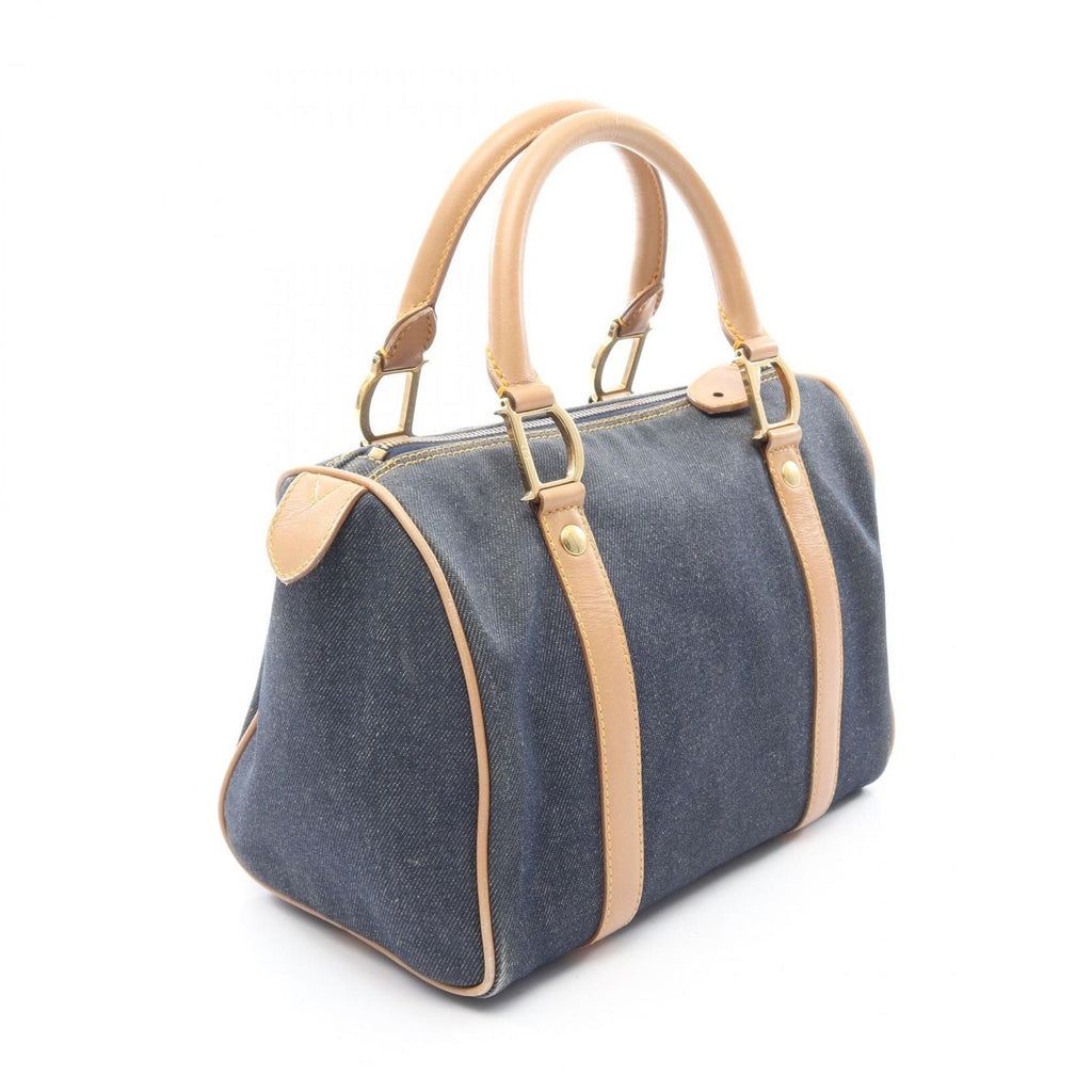 Dior Handbag Mini Boston Blue Denim Leather