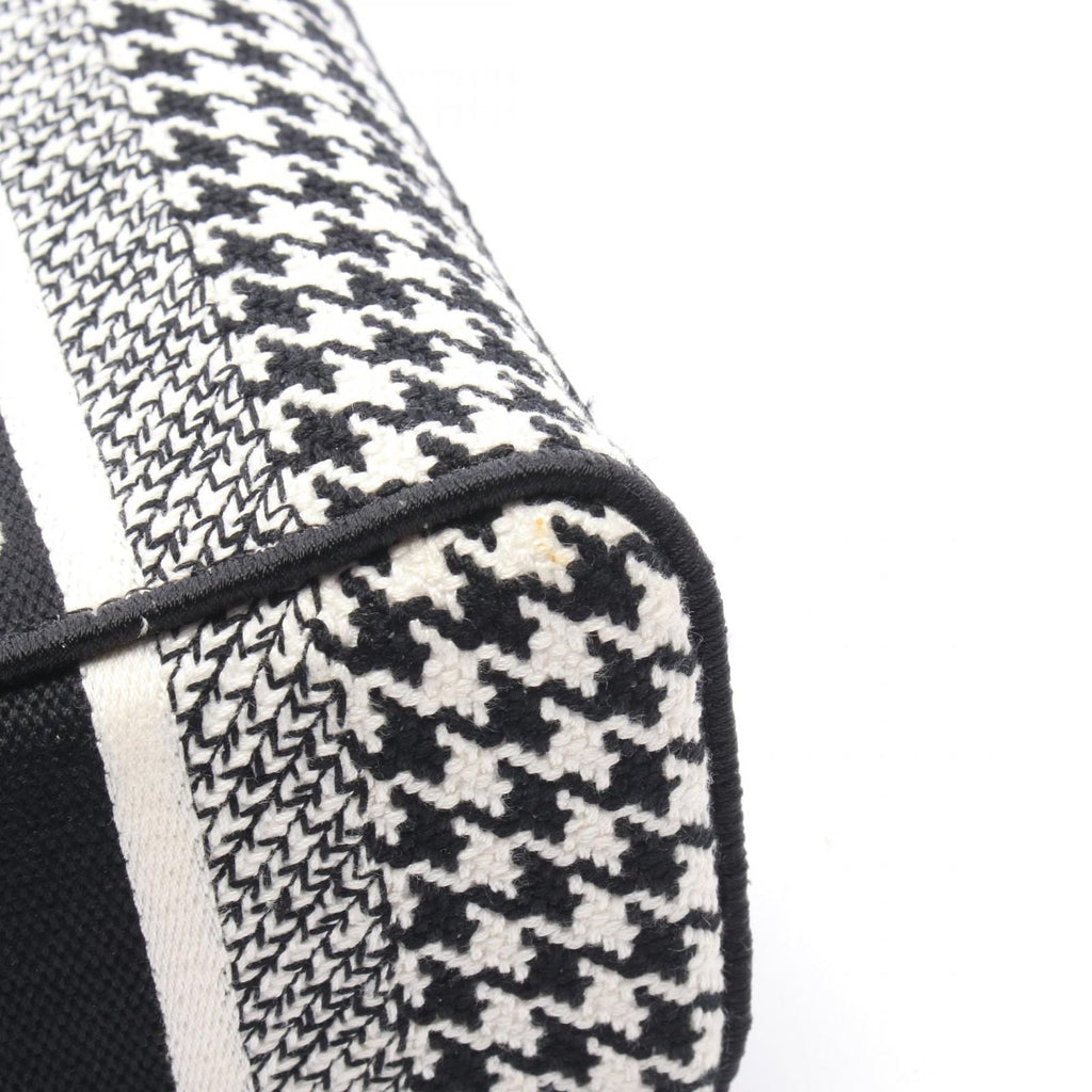Dior Handbag Lady D-Lite Mini Houndstooth 2-Way White Black Canvas Lady Dior