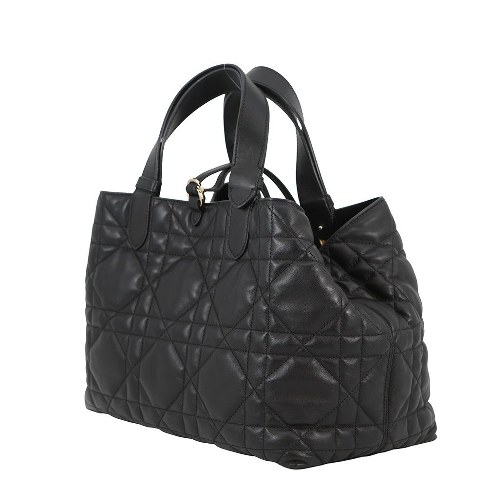 Dior Handbag Macro Cannage Toujour Leather Black
