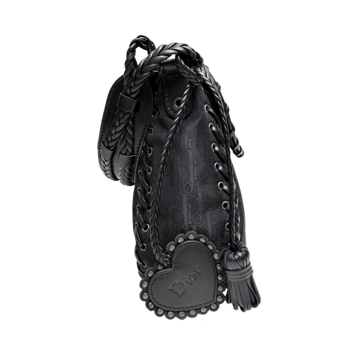 Dior Handbag Shoulder Whipstitch Leather Hobo Full Lace
