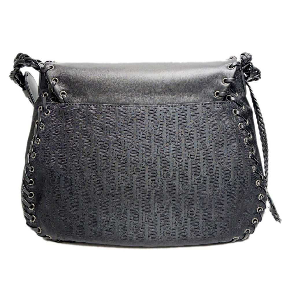 Dior Handbag Shoulder Whipstitch Leather Hobo Full Lace
