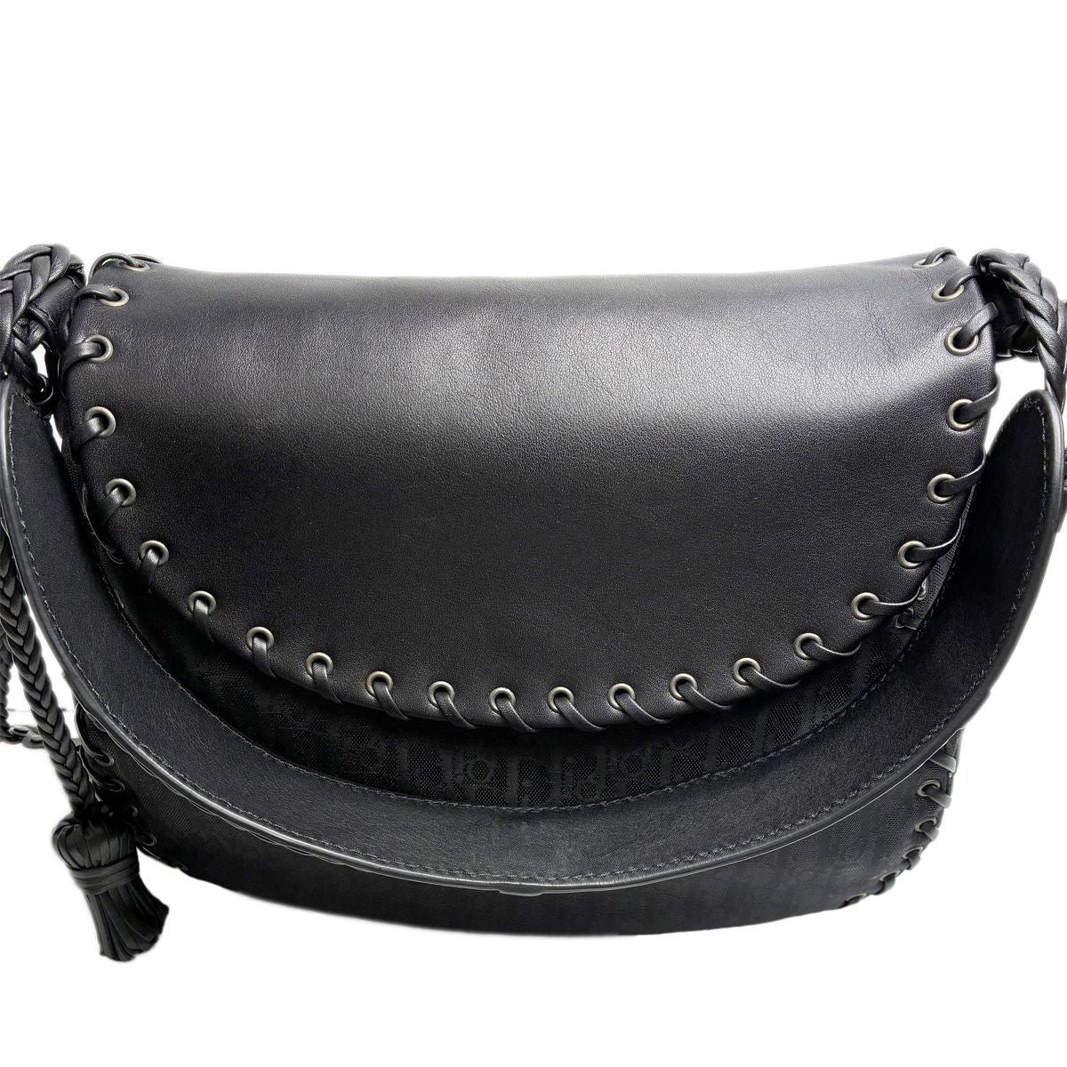 Dior Handbag Shoulder Whipstitch Leather Hobo Full Lace