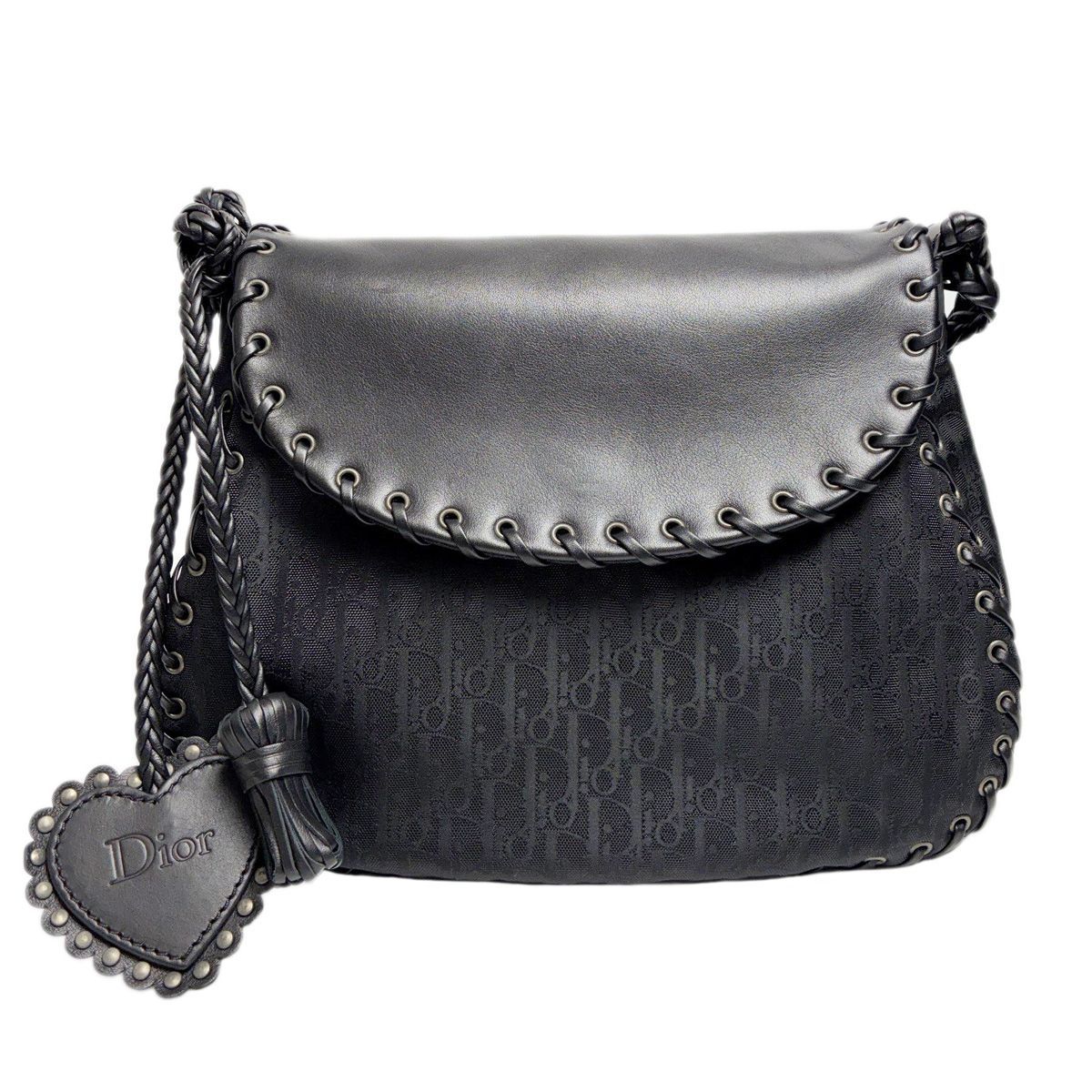 Dior Handbag Shoulder Whipstitch Leather Hobo Full Lace