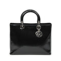Dior Lady Dior Zip Black Smooth Leather Handbag