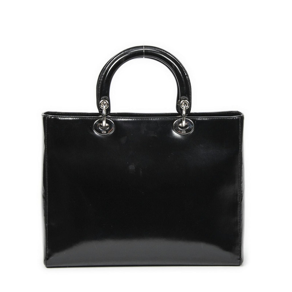 Dior Lady Dior Zip Black Smooth Leather Handbag