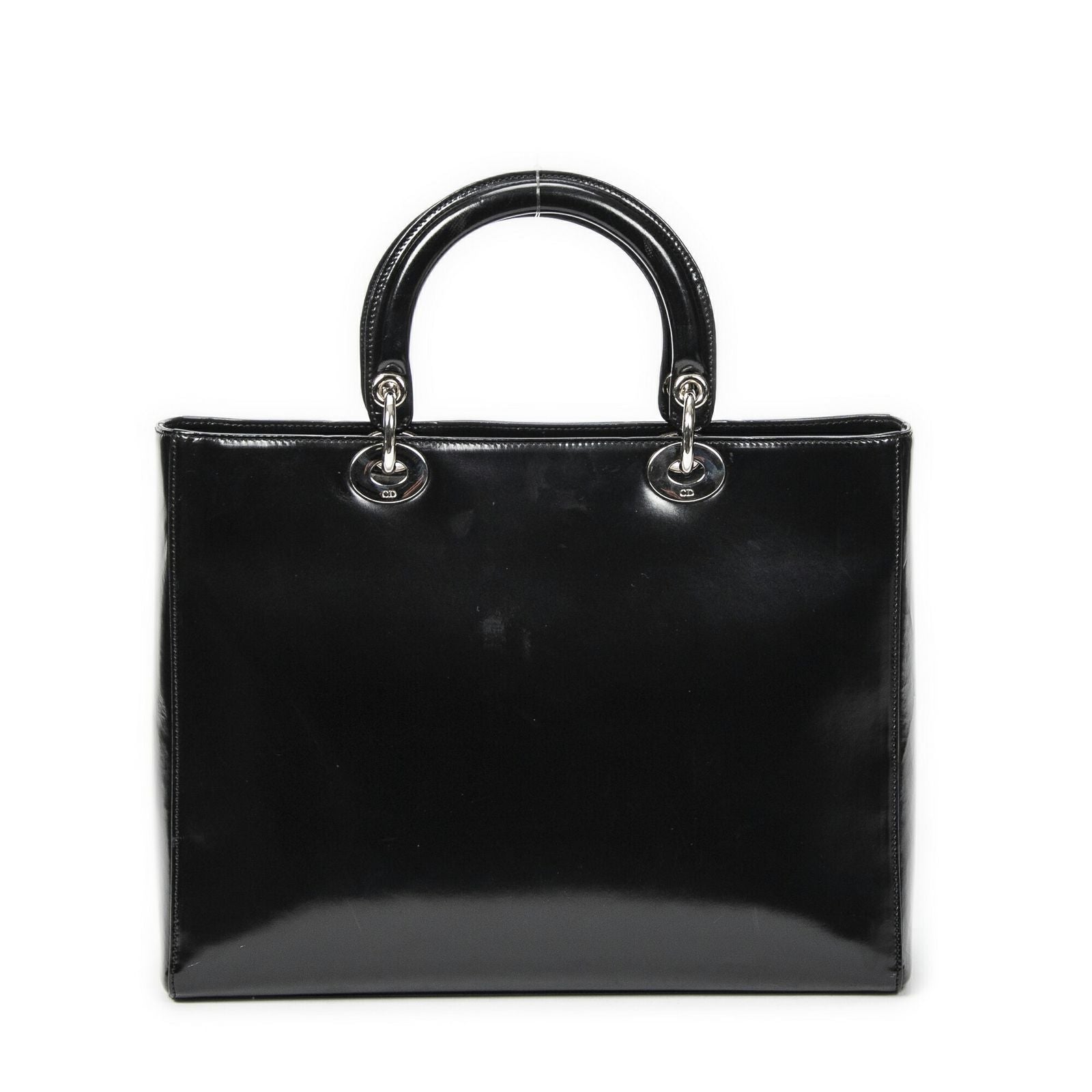 Dior Lady Dior Zip Black Smooth Leather Handbag