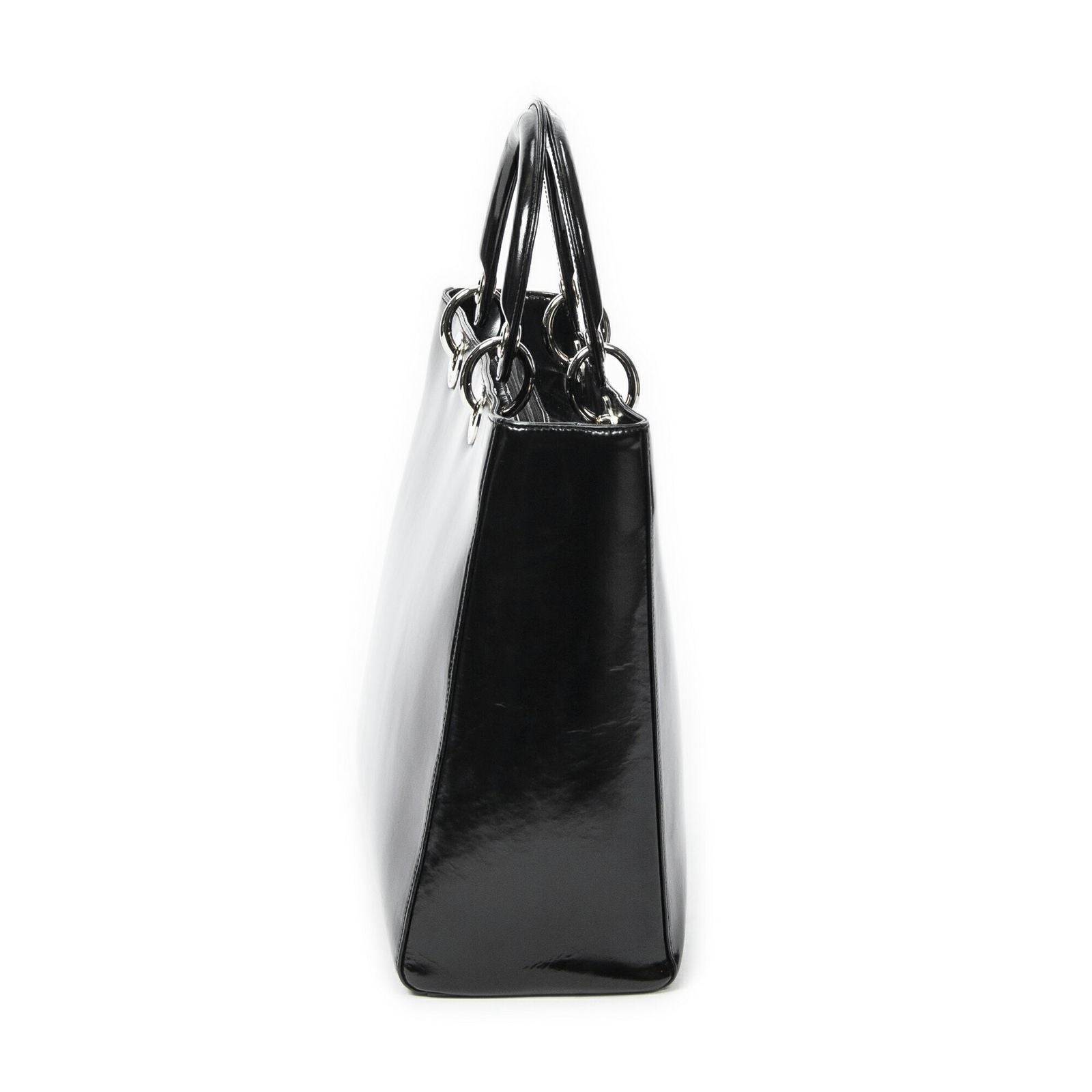 Dior Lady Dior Zip Black Smooth Leather Handbag