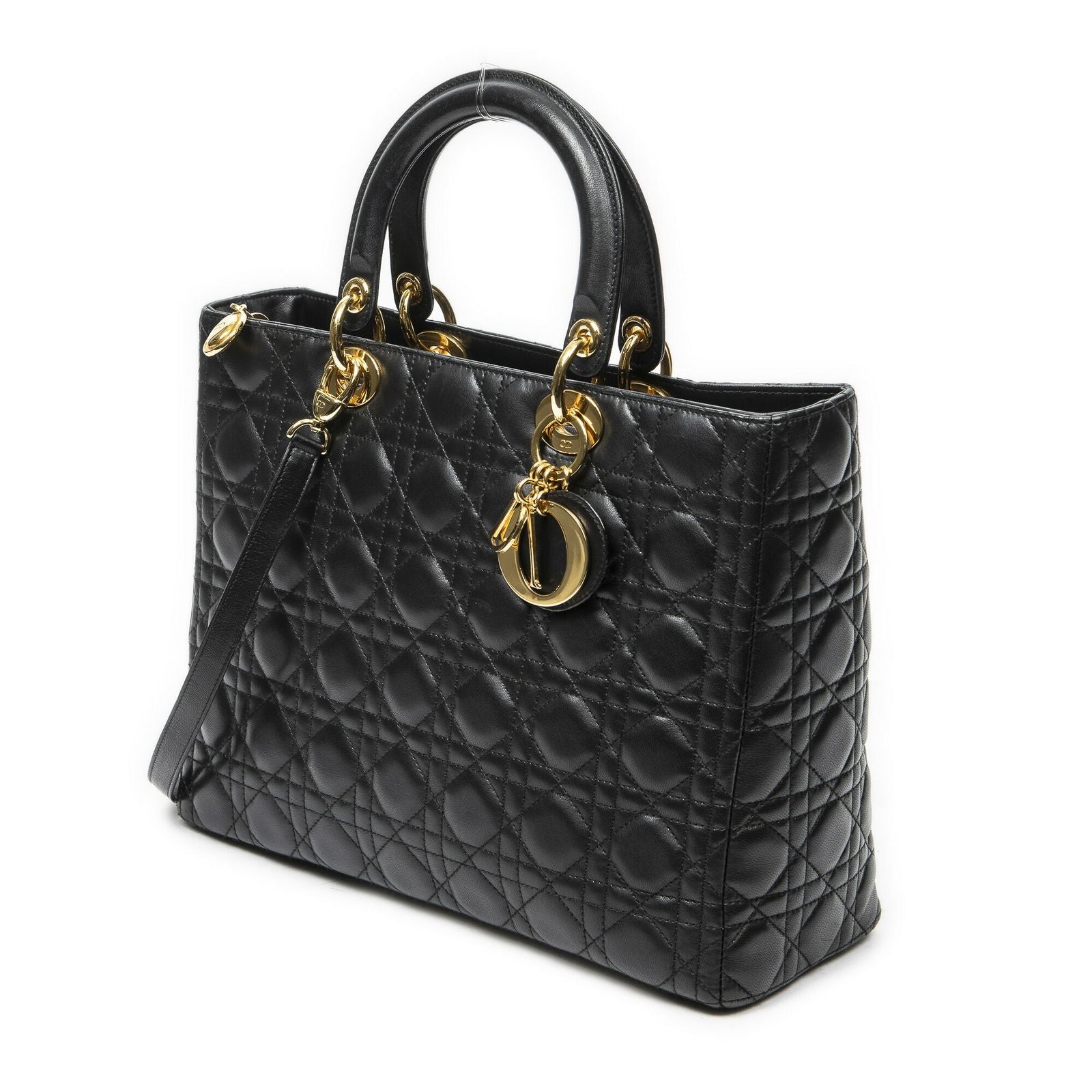 Dior Large Lady Dior Zip Black Canada Lambskin Leather Handbag
