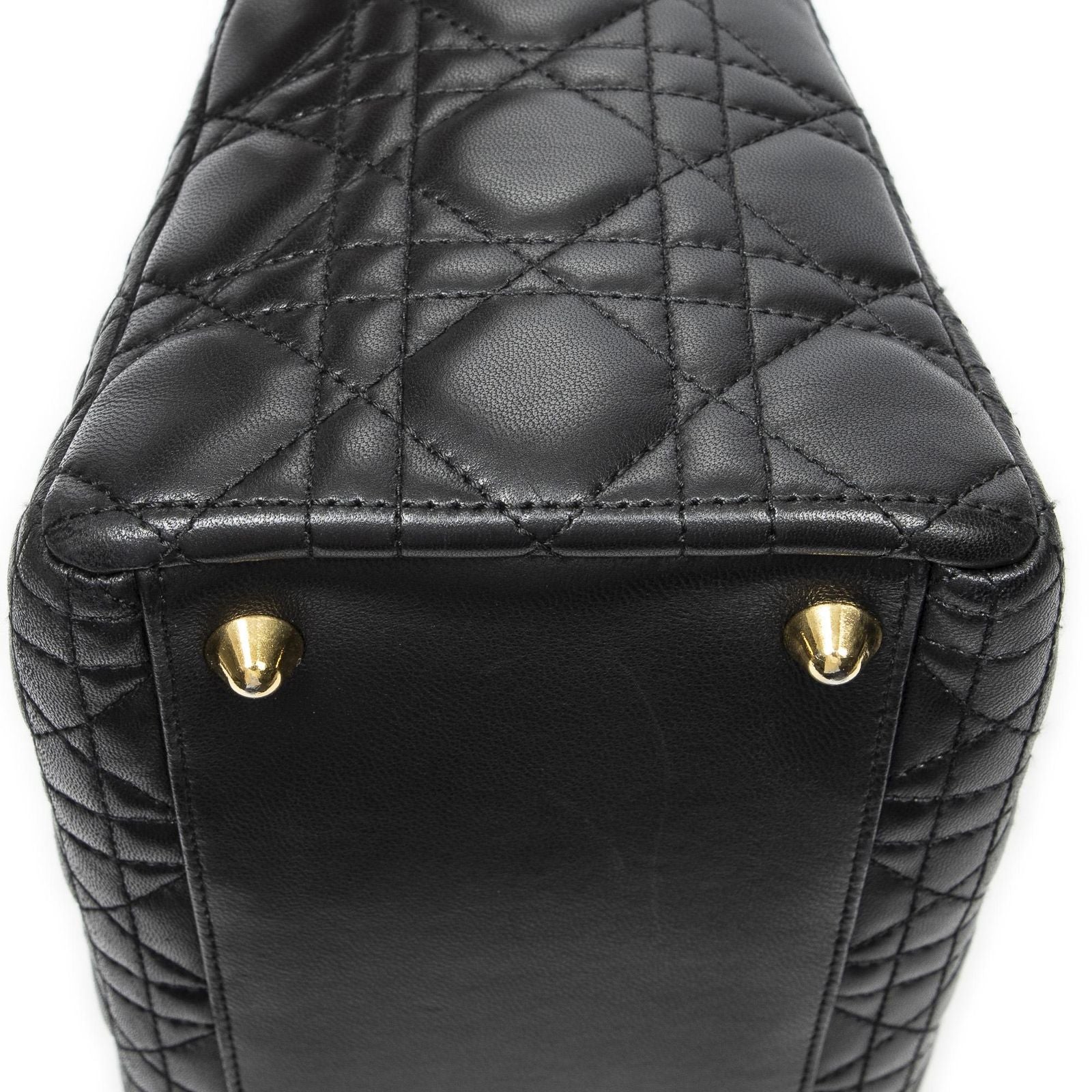 Dior Large Lady Dior Zip Black Canada Lambskin Leather Handbag