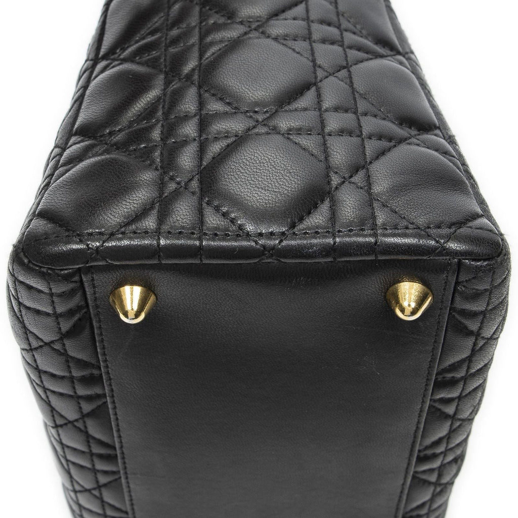Dior Large Lady Dior Zip Black Canada Lambskin Leather Handbag