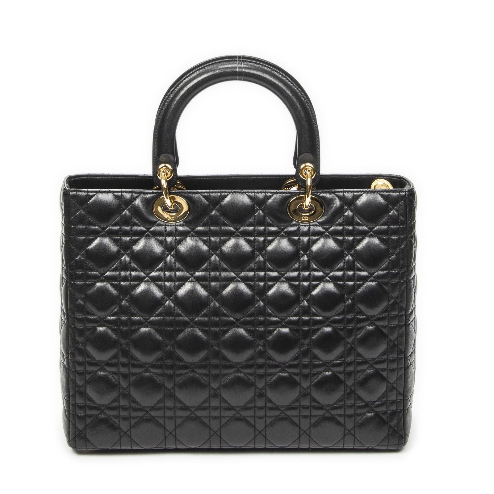 Dior Large Lady Dior Zip Black Canada Lambskin Leather Handbag
