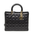 Dior Large Lady Dior Zip Black Canada Lambskin Leather Handbag